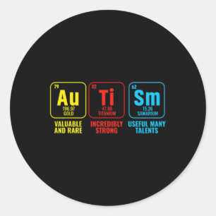Autisme Elements Periodieke Tabelsensibilisering T Ronde Sticker