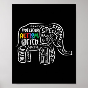 Autisme Elephant Acceptatie Autistic Mannen Poster