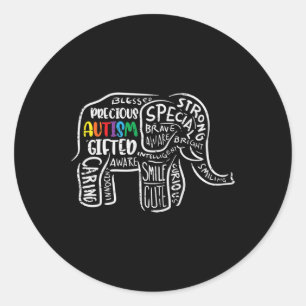 Autisme Elephant Acceptatie Autistic Mannen Ronde Sticker