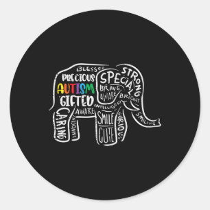 Autisme Elephant Acceptatie Autistic Mannen Ronde Sticker