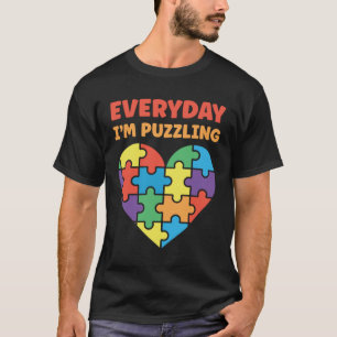 Autisme elke dag ik puzzel autisme bewustzijn t-shirt
