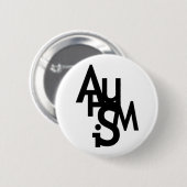 Autisme (gebluste letters) ronde button 5,7 cm (Voorkant /achterkant)