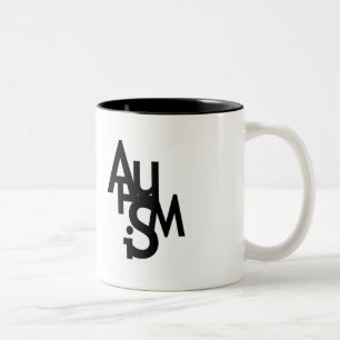 Autisme (gebluste letters) tweekleurige koffiemok