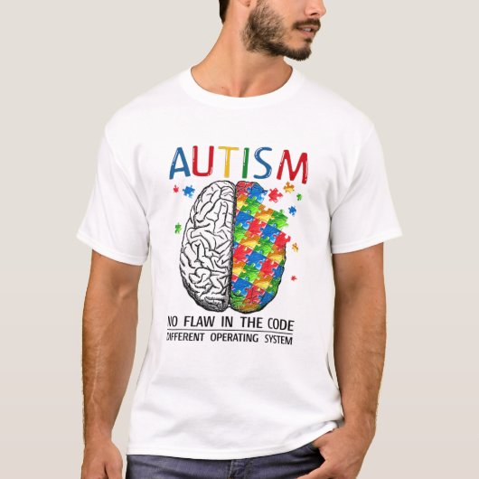 Autisme geen fout in de code Autistic Brain Autism T-shirt (Voorkant)