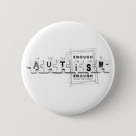 Autisme genoeg ronde button 5,7 cm (Voorkant)
