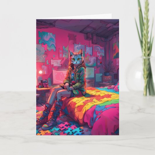 Autisme gevouwen Wenskaart Kaart (Voorkant)