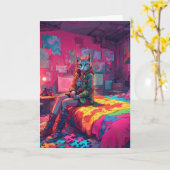 Autisme gevouwen Wenskaart Kaart (Gele Bloem)