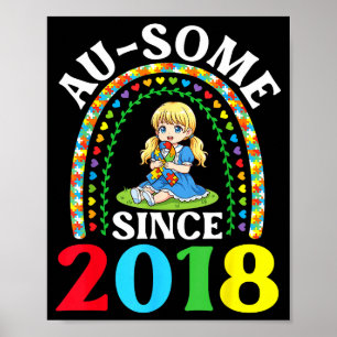 Autisme Geweldig Ausome Sinds 2018 Bewustzijn 8e G Poster