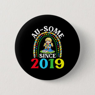 Autisme Geweldig Ausome Sinds 2019 Bewustzijn 7e G Ronde Button 5,7 Cm