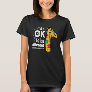 Autisme Giraffe Ok Om Anders Te Zijn Bewustzijn Ma T-shirt