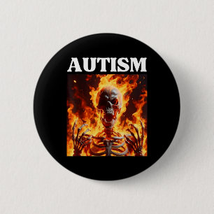 Autisme Grappig Cringe Edgy Hard Skeleton Meme Fla Ronde Button 5,7 Cm