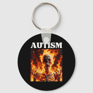 Autisme Grappig Cringe Edgy Hard Skeleton Meme Fla Sleutelhanger