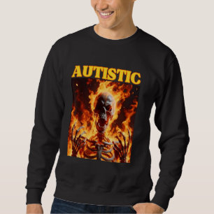 Autisme Grappig Cringe Hard Skelet Meme Flames Trui
