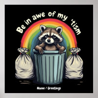 Autisme Grappig Raccoon Wees onder de indruk van m