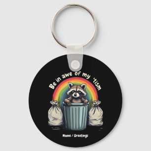 Autisme Grappig Raccoon Wees onder de indruk van m Sleutelhanger