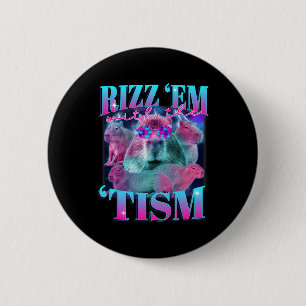 Autisme Grappig Rizz Em met de TISM Capybyra Meme Ronde Button 5,7 Cm