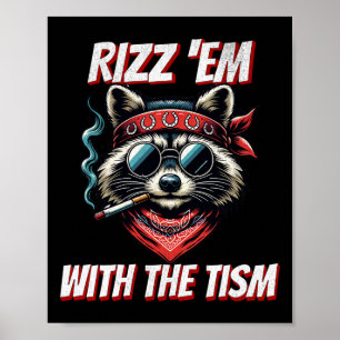 Autisme Grappig Rizz EM met de Tism Meme Autistic Poster