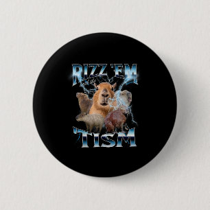 Autisme Grappig Rizz EM met de Tism Meme Autistic Ronde Button 5,7 Cm