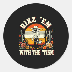 Autisme Grappig Rizz EM met de Tism Meme Autistic  Ronde Sticker