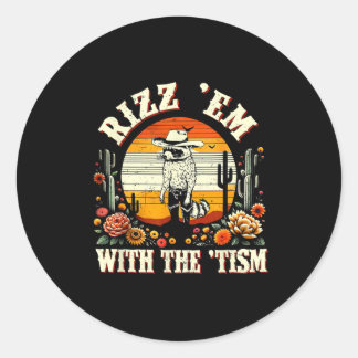 Autisme Grappig Rizz EM met de Tism Meme Autistic Ronde Sticker