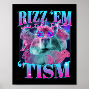 Autisme Grappige Rizz Em Met De Tism Capybyra Meme Poster