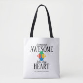 Autisme Iemand Geweldige heeft mijn hart Tote Bag (Voorkant)