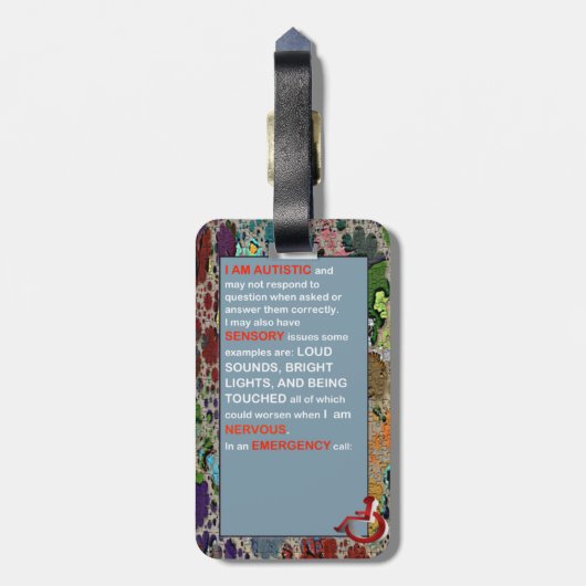 Autisme ik heb AUTISM Laggage label Bagagelabel (Achterkant verticaal)