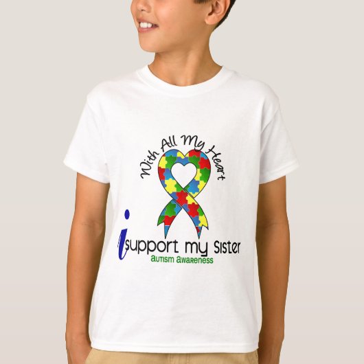 Autisme ik steun Mijn zuster T-shirt (Voorkant)