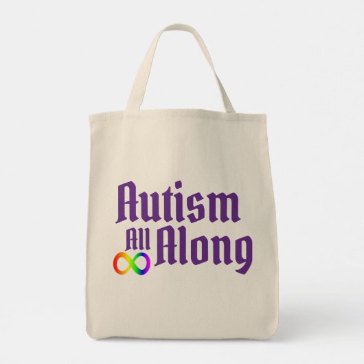 Autisme in het hele leven tote bag (Achterkant)