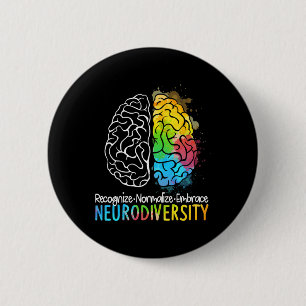 Autisme in neurodiversiteit Asd adhd Rainbow Br Ronde Button 5,7 Cm