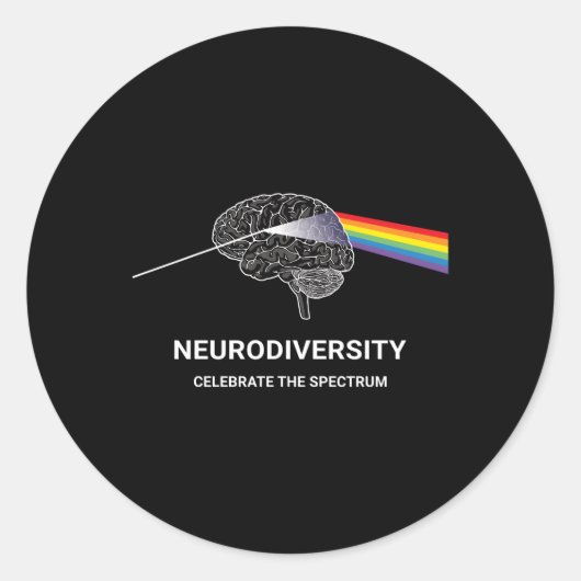 Autisme in neurodiversiteit Asd adhd Rainbow Br Ronde Sticker (Voorkant)