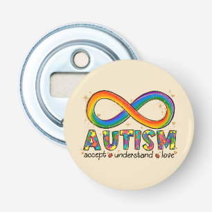 Autisme Infinity Symbool Accepteren, Begrijpen, Li Button Flesopener