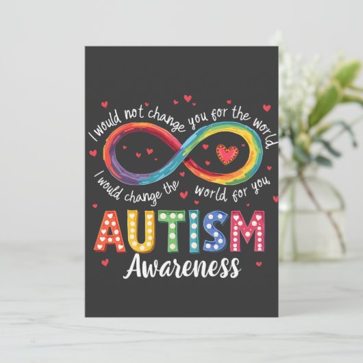 Autisme Infinity Symbool Autisme Bewustzijn Maand Kaart (Staand voorkant)