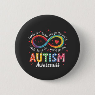 Autisme Infinity Symbool Autisme Bewustzijn Maand Ronde Button 5,7 Cm