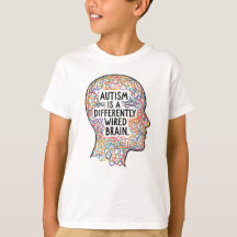 Autisme is een Anders Bedrade Hersenen Lijn Kunst 