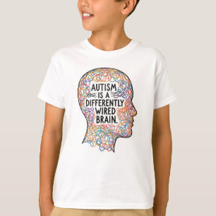 Autisme is een Anders Bedrade Hersenen Lijn Kunst T-shirt