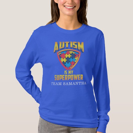 Autisme is mijn Super Power Custom Family Matching T-shirt (Voorkant)