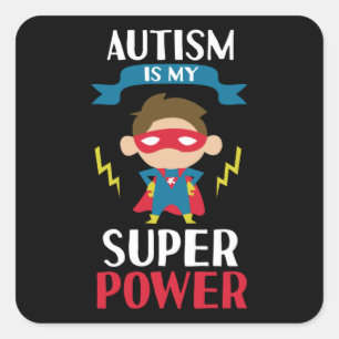 Autisme is mijn superheld-bewustzijn vierkante sticker