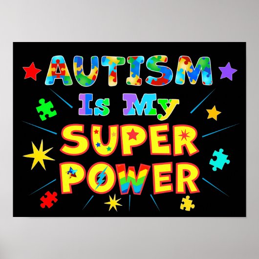 Autisme is mijn superkracht poster (Voorkant)