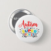 Autisme is mijn superkracht ronde button 5,7 cm (Voorkant /achterkant)