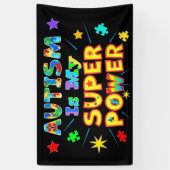 Autisme is mijn superkracht spandoek (Verticaal)