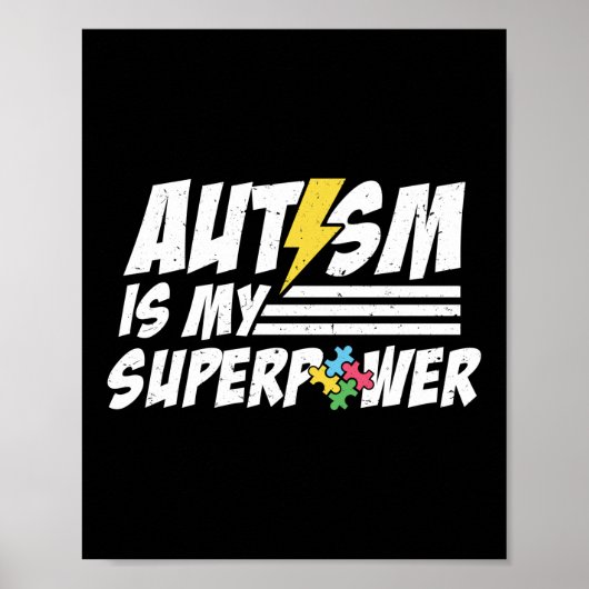Autisme is mijn Superpower Autism Superheld Poster (Voorkant)