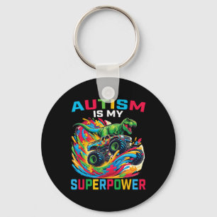 Autisme is mijn Superpower Dino T Rex Monster Truc Sleutelhanger