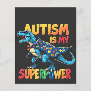 Autisme is mijn Superpower Dinosaur Autisme Awaren Flyer