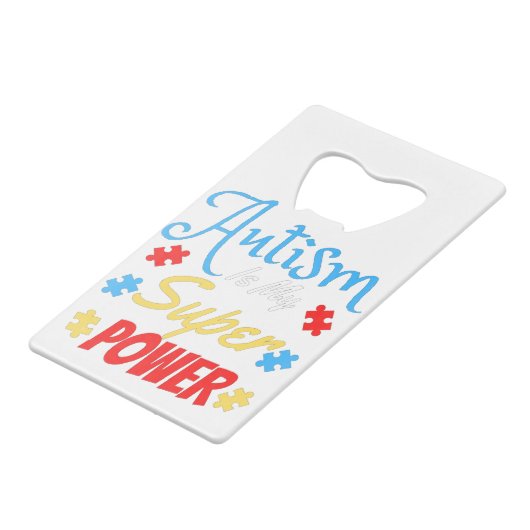Autisme is mijn Superpower Kredietkaart Flessenopener (Achterkant Gekanteld)