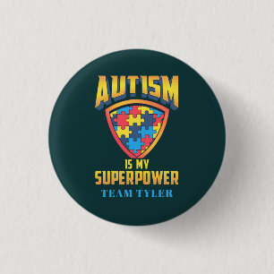 Autisme is Mijn Superpower Puzzle Team Name Custom Ronde Button 3,2 Cm