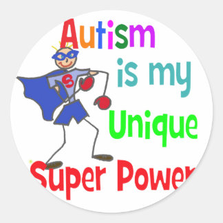 Autisme is mijn unieke superkracht ronde sticker