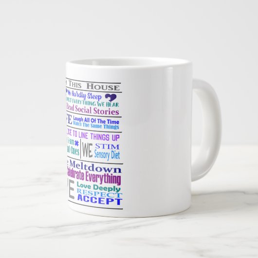 Autisme Jumbo Mug (Devant droit)