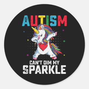 Autisme kan mijn fonkelende eenhoornbewustzijn nie ronde sticker