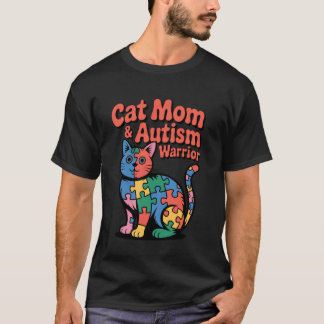 Autisme Kat Moeder Autisme Krijger Kleurrijk Autis T-shirt